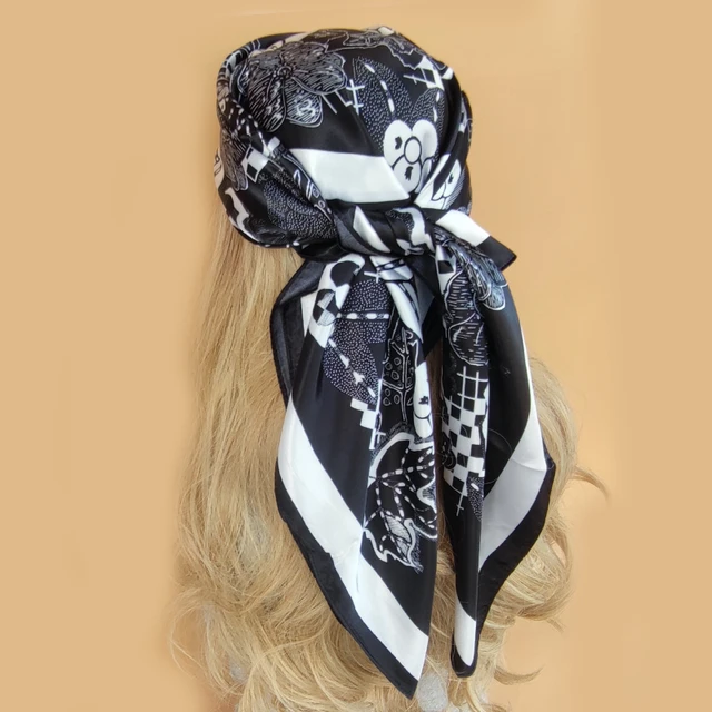 Lady Hair Scarf Fashion Female Print Small Silk Square Scarves Design Shawl  And Wraps Bandana Women Foulard Accessories Summer - AliExpress