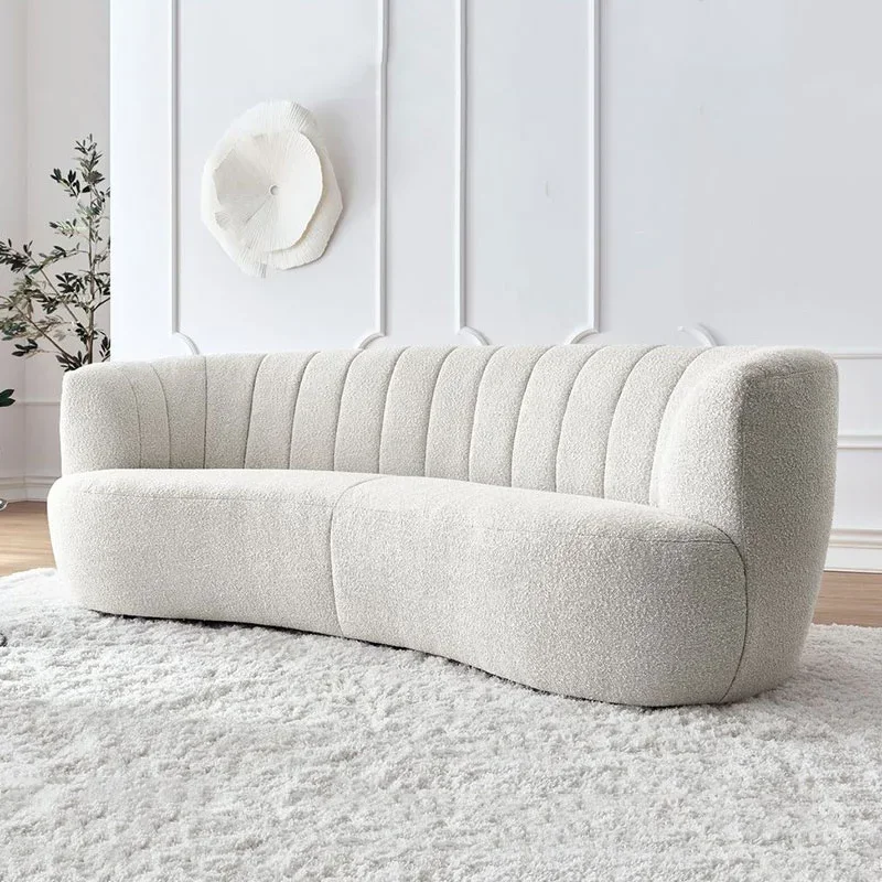 

Relaxing Sofa Living Room 3 Seater Modern Adults Floor Curved White Designer Single Couch Woonkamer Banken Woonkamer Banken