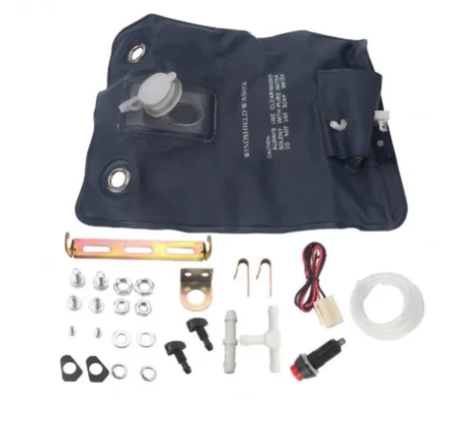 12V/1L Windshield Washer Pump Kit Universal Windscreen Washer Bottle Bag Cleaning Tool for Classics Vehicles