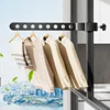 Foldable Rotatable Black Clothes Rack Clothes Hangers Wall Mounted Hanger Drying Rack SpaceSaving Aluminum Clothes Organization 1