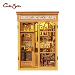 Charming DIY Book Nook Kit: Cozy 3D Wooden Bookshop for Easy Assembly - Perfect Birthday Gift for Adults and Teens (Cooking Bookstore)