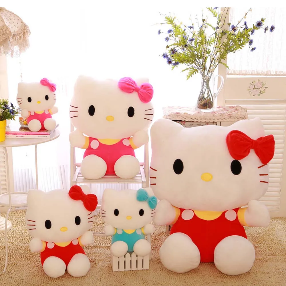 Sanrio Lovely Hello Kitty Cat Plush Toy Kawaii KT Cat Hellokitty Plush Doll Soft Stuffed Cartoon Doll Birthday Gift For Children