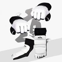 Taekwondo  Leather Foot Gloves Sparring Karate Ankle Protector Guard Gear Boxing Martial Arts Foot Guard Sock Adult Kid 1