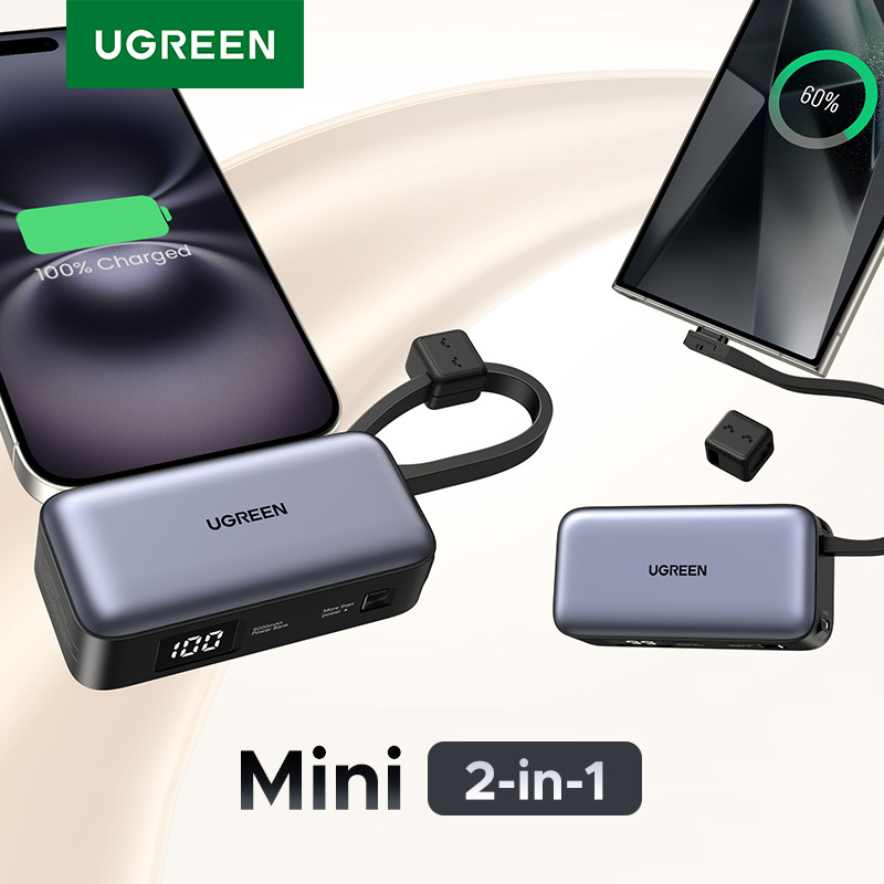  UGREEN Type C Port with Stand Power Bank Portable 5000mAh 22.5W Fast Charging PowerBank for iPhone 15 Pro Max 14 13 12 15pro 20W 