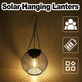 Lanterna Solare Led Luce 3000k Daylight Sensor Luci Esterne Impermeabili Lampade Da Giardino Vintage Decorazione di Vacanza Paesaggio Hollow 1