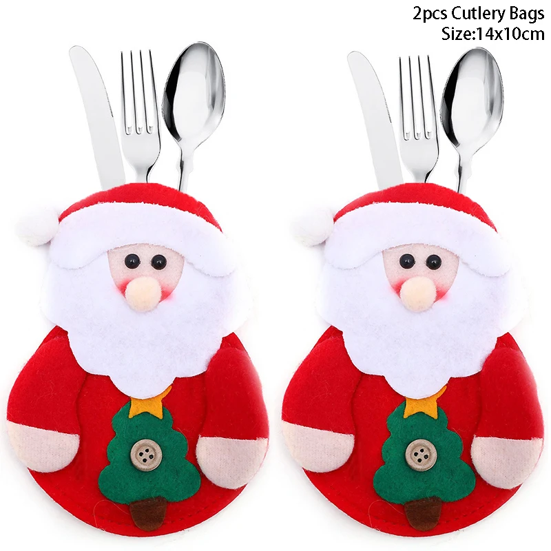 10 Portaposate Natalizi In Feltro | Cappelli Renne Pupazzi Di Neve Per Tavola Di Natale