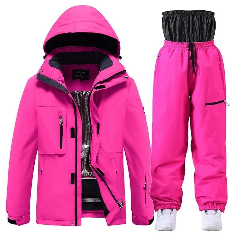 Snow Suit Wear for Men and Women Waterproof Winter Trousers Skiing and Snowboard Overalls Winter Clothing Jacket Pant ski jumpsuit