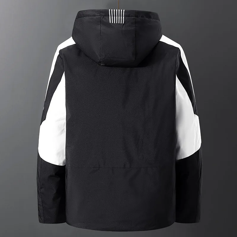 Doudoune courte à capuche avec col détachable, vêtement chaud et tendance, style décontracté, nouvelle collection hiver