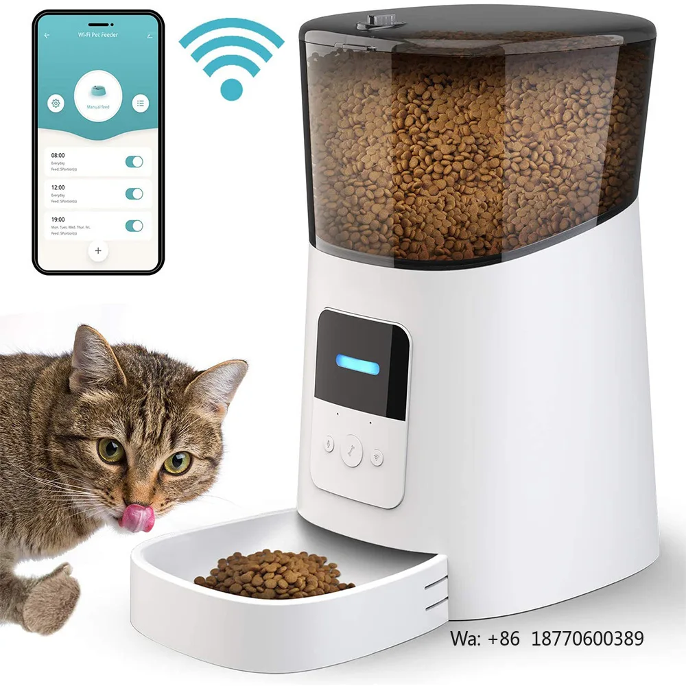 6L Cat Feeder Smart Automatic Food Dispenser Drinking Fountain Feeder Wifi Automatic Water Dispenser for Pets 1