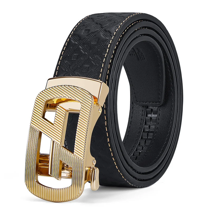 

Belt Men's Genuine Leather Pure Cowhide Automatic Buckle Young People Trend Belt Business Casual Men's Trouser Belt 2022 dad g