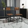 Dining Chair Set of 2, Rustic Wood Chairs with Metal Steel Frame, Easy to Assemble, Comfortable Seat 5
