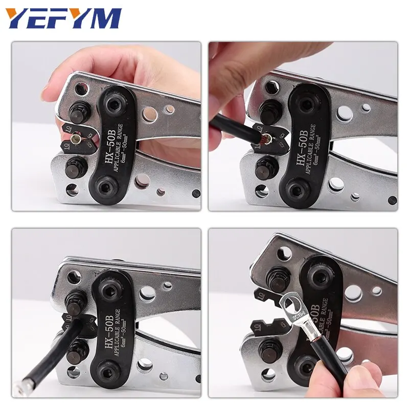 YEFYM Ʃ ͹̳ ũ  ũ , HX-50B ö̾ 6-50mm2/AWG 10-0 Ƽ ͸ ̺  ̺ 