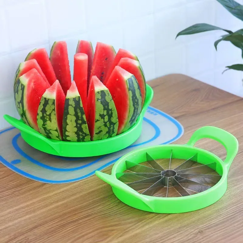 Stainless Steel Watermelon Slicer Fruit Divider 2 In 1 Portable Watermelon Dicer Fruit Pulp Digger Double Ended Fork