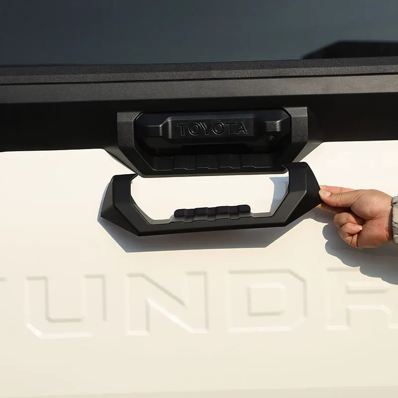 

For Toyota Tundra 2022-2023 ABS Matte Black/carbon fiber Car Tailgate Handle Frame cover Trim Sticker Car Accessories