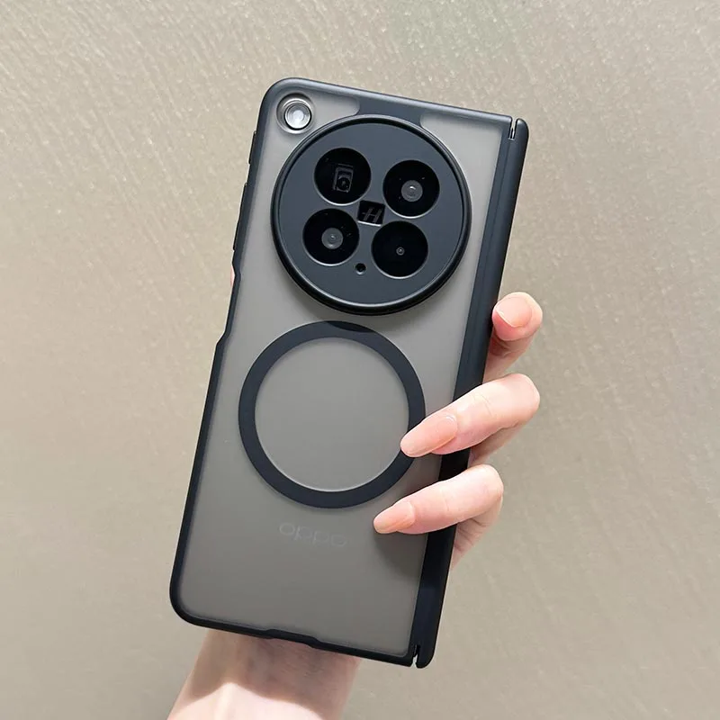 Matte Transparent Magnetic Wireless Charging Case with Hinge Protection