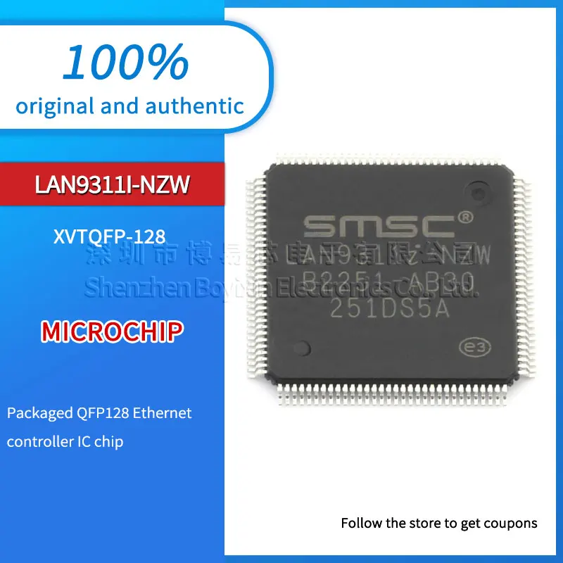 

Brand new LAN9311I-NZW original genuine Ethernet controller IC chip package TQFP-128