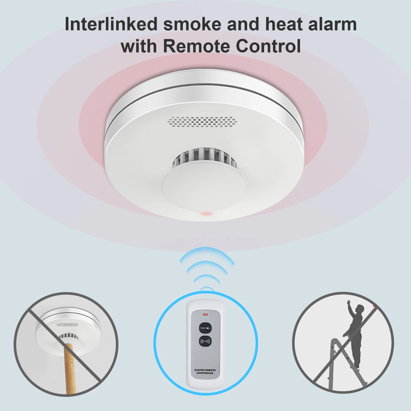 CPVAN Smoke, Heat & Carbon Monoxide Detector Wireless Interconnect 10 Yeas battery  home security protection Fire smoke Alarm images - 6