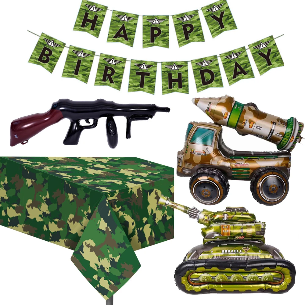 Donker worden klant picknick Verjaardag Camouflage Feestartikelen Camo Ballon Tafelkleed Banner Jongen  Leger Soldaat Militaire Thema Verjaardagsfeestje Supplies| | - AliExpress