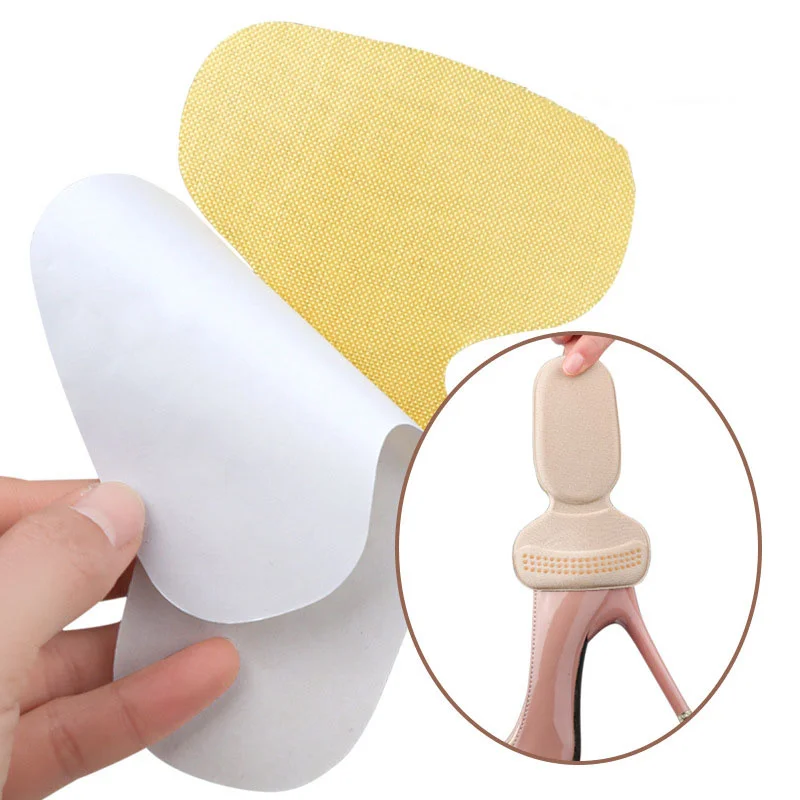 2pcs T-Shape Shoe Heel Insoles Foot Heel Pad Sports Shoes Adjustable Antiwear Feet Inserts Insoles Protector Sticker Insole