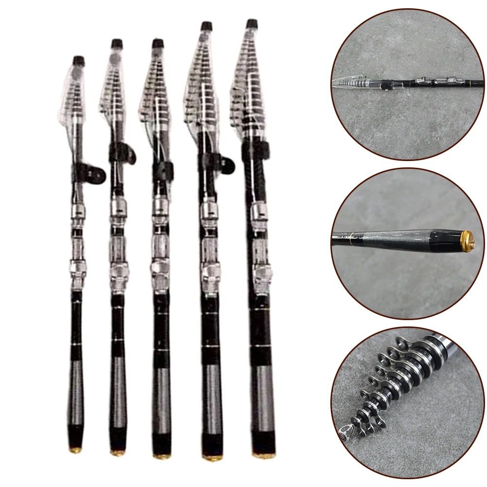 

2,7-3,6 м короткая телескопическая удочка из углеродного волокна, супержесткая удочка для спиннинга из углеродного волокна, уличные рыболовные аксессуары