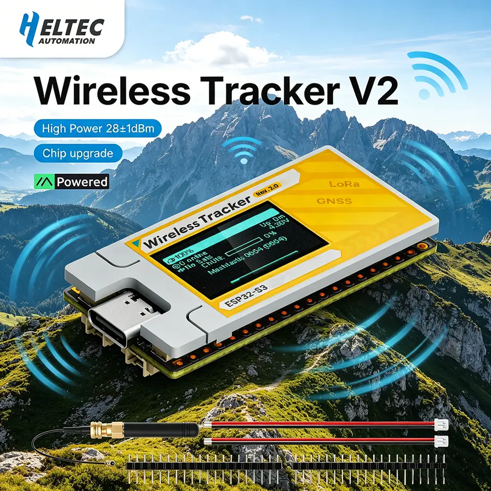 Heltec Wireless Tracker V2 GPS ESP32 SX1262 Personnel Positioning Asset Tracking WiFi LoRa BLE 28dB Support Meshcore/Meshtastic image 1