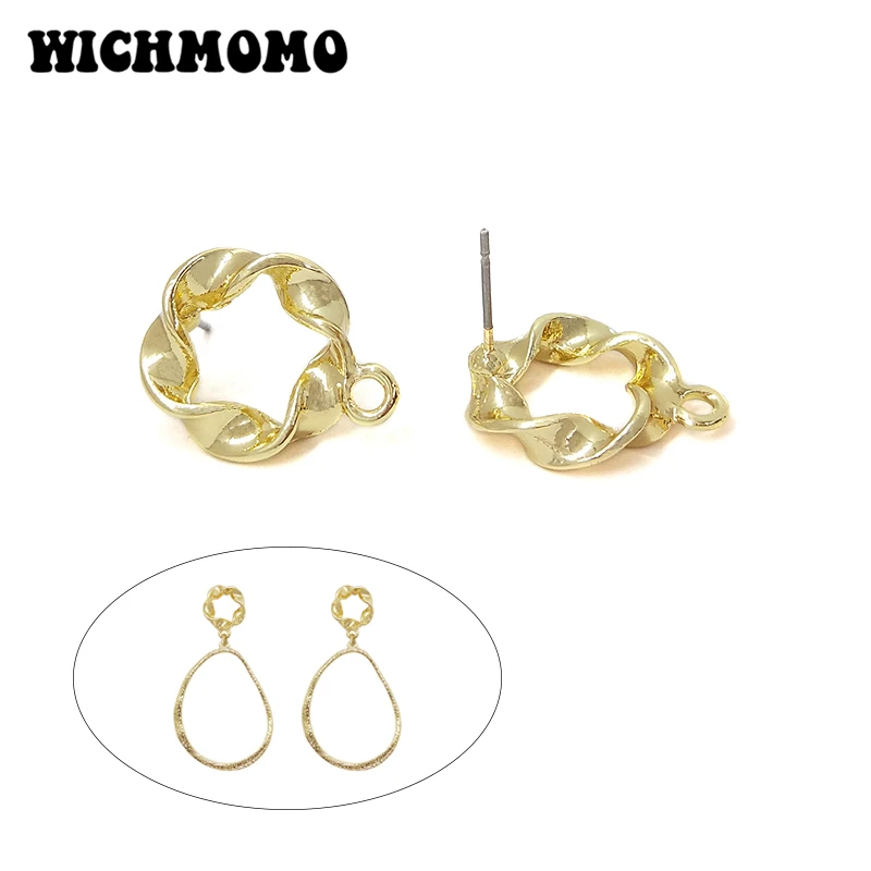

New 19*16mm 10pcs High Quality Zinc Alloy Distort Round Earring Base Connectors Linkers for DIY Earring Jewelry Accessories