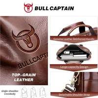 BULLCAPTAIN-Sac à Main en Cuir group pour Homme, Sacoche pour Bombes, Ordinateur Portable de 14 Pouces, Bureau, Affaires 3