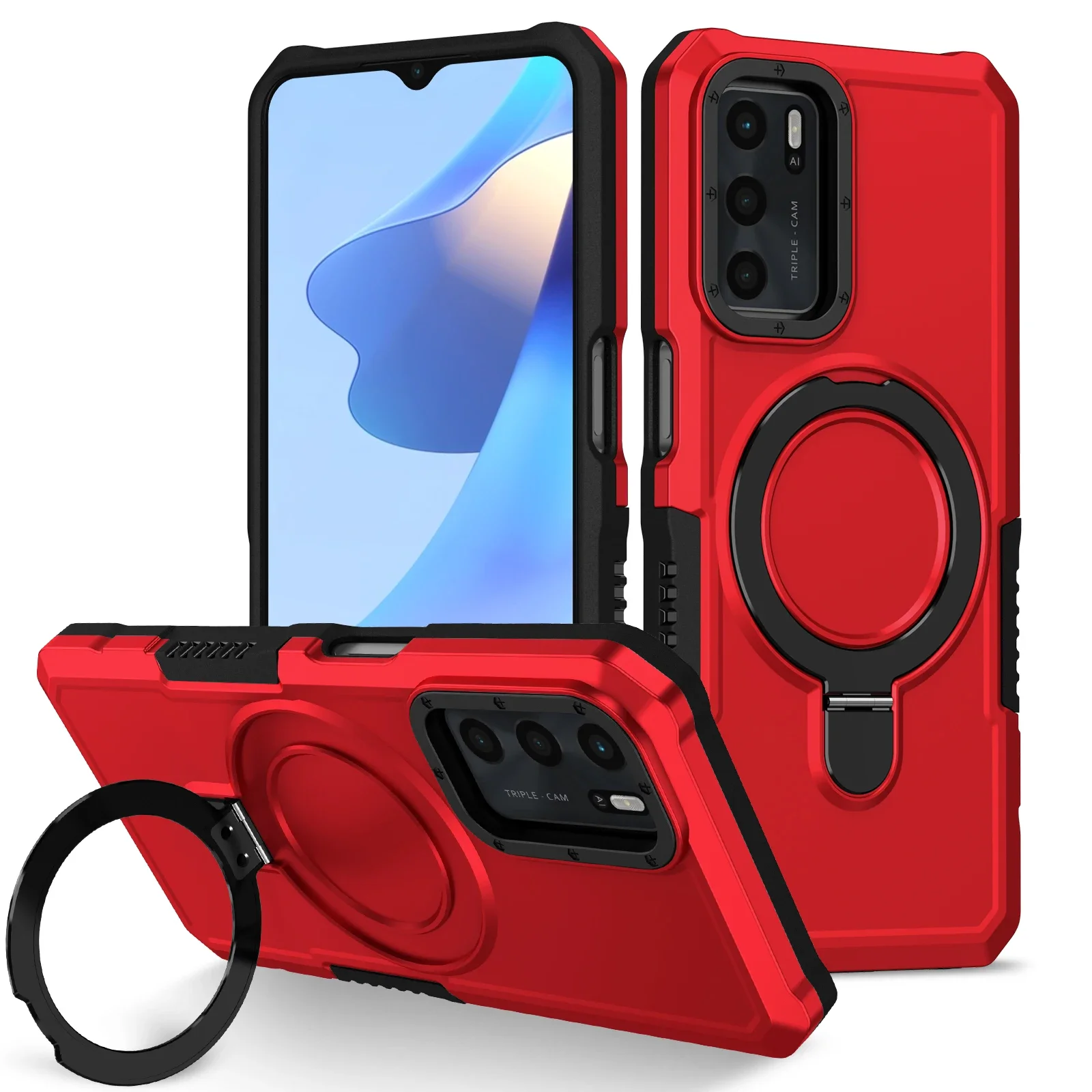 Shockproof Adjustable Rotated Ring Stand Case - Universal Fit, 4G/5G Compatible