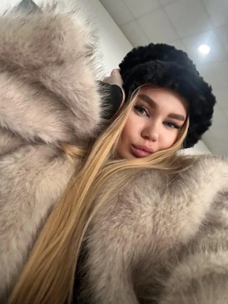 Clearance Fur Coat Women Warm Furry Long Sleeve Loose V-neek Female Outwear Autumn Winter Fashion Street All Match Lady Overcoat 6