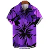 Men Hawaiian Casual shirt Men's beach Short Sleeve Shirts Coconut Tree Pattern Print Casual Seaside Lapel Button Up Shirt Tops 4