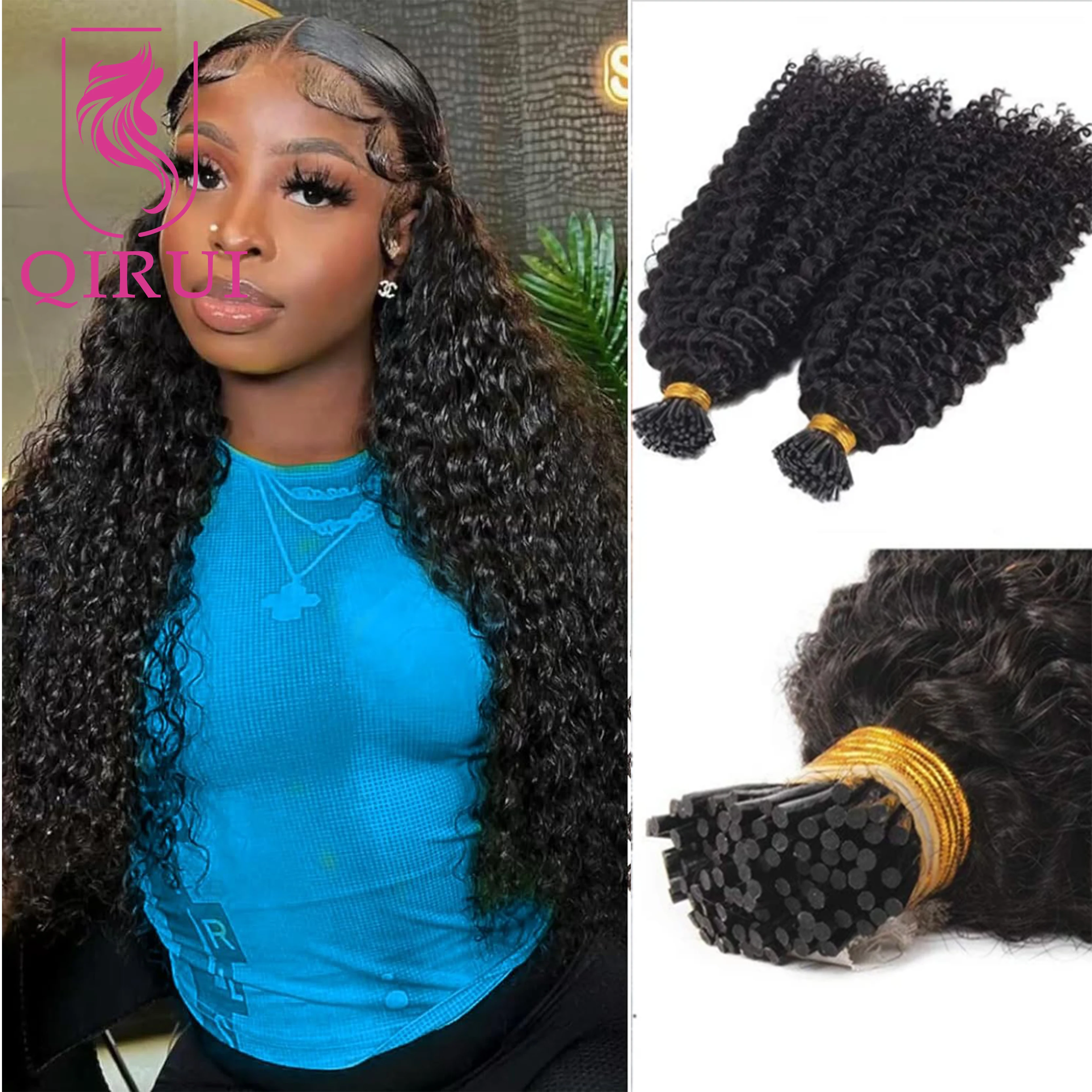 

Itip Hair Extensions Human Hair Deep Curly Microlink I Tip Hair Extensions Curly Burmese Stick Tip Hair Extensions For Women