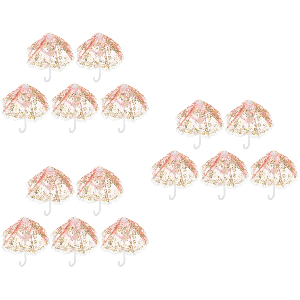 

15 pcs Mini Scene Umbrella Miniature Lace Parasol Crafts DIY Adornment for Mini House (Random Pattern and Color)