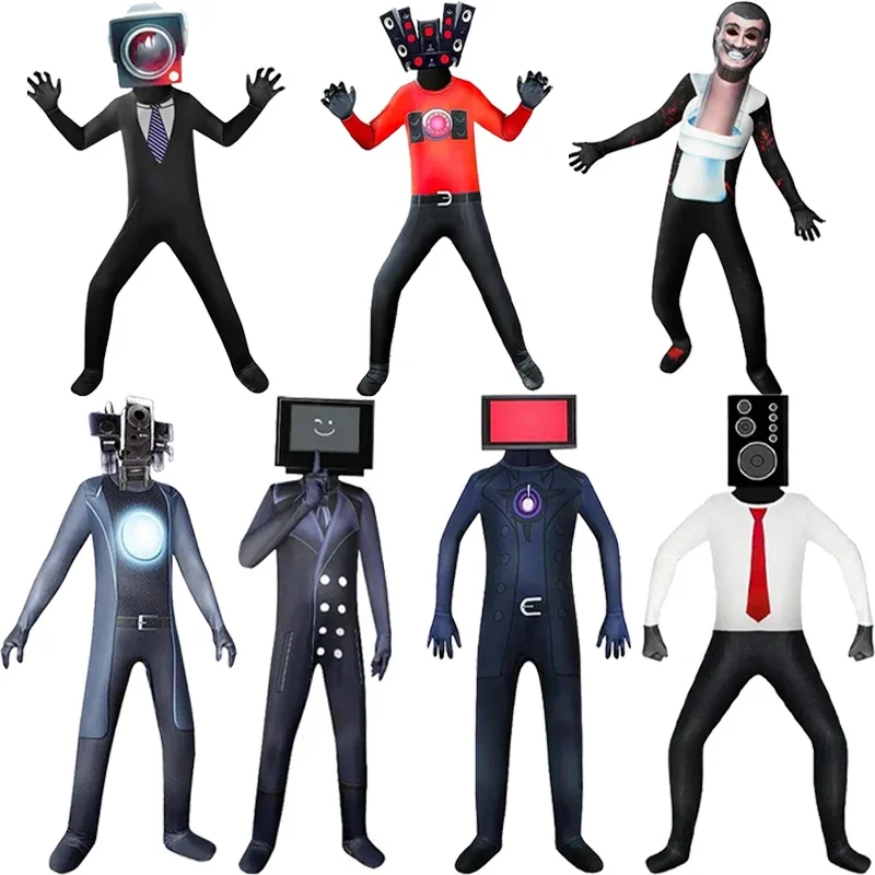 

Skibidi Toilet Cosplay Costume TV Man Camera Man Costume Game Skibidi Dop Toilet Halloween Jumpsuit Party Costumes