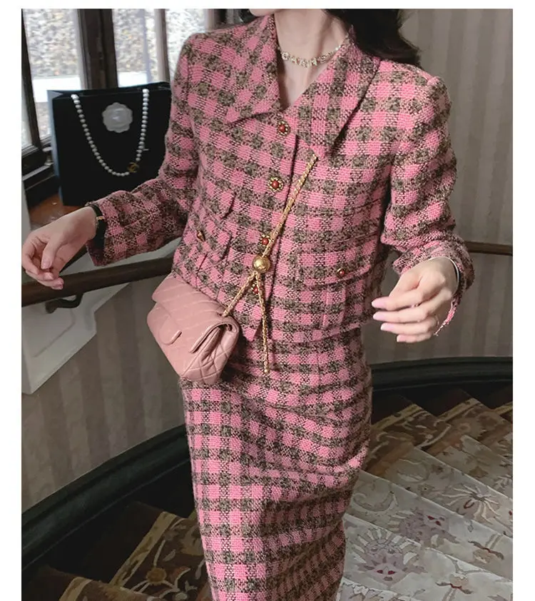 

2023 early autumn new women's clothing light luxury celebrity fashion suit skirt two-piece set of advanced feeling