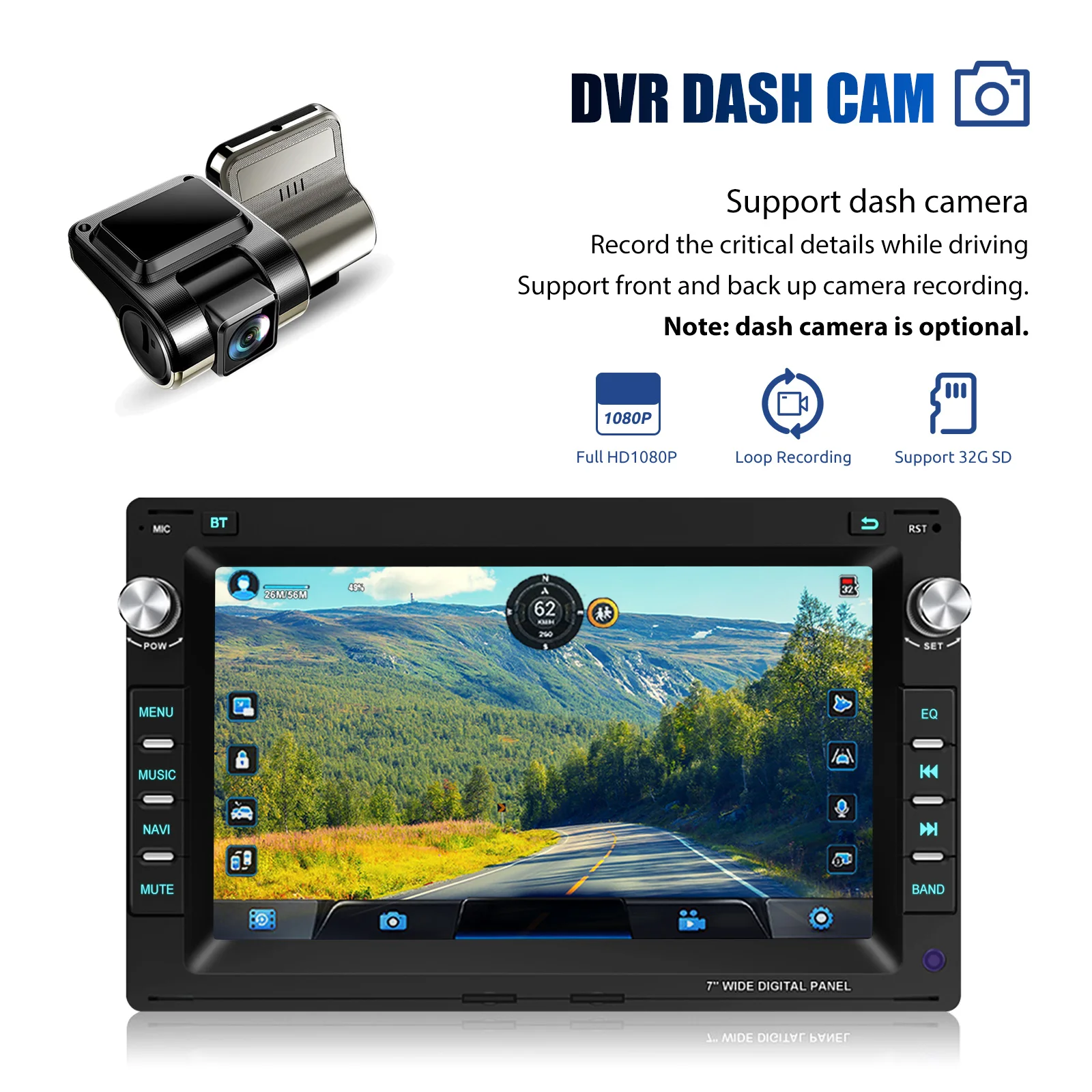 ESSGOO Autoradio Android15 7" 4+64G / 2+64G / 6+128G für VW Polo 9N Golf 4 Passat B5 T5 Wireless CarPlay Android Auto GPS Navigation WiFi FM RDS Mirror Link USB Bluetooth Lenkradsteuerung CANBUS Touchscreen – Detail 32