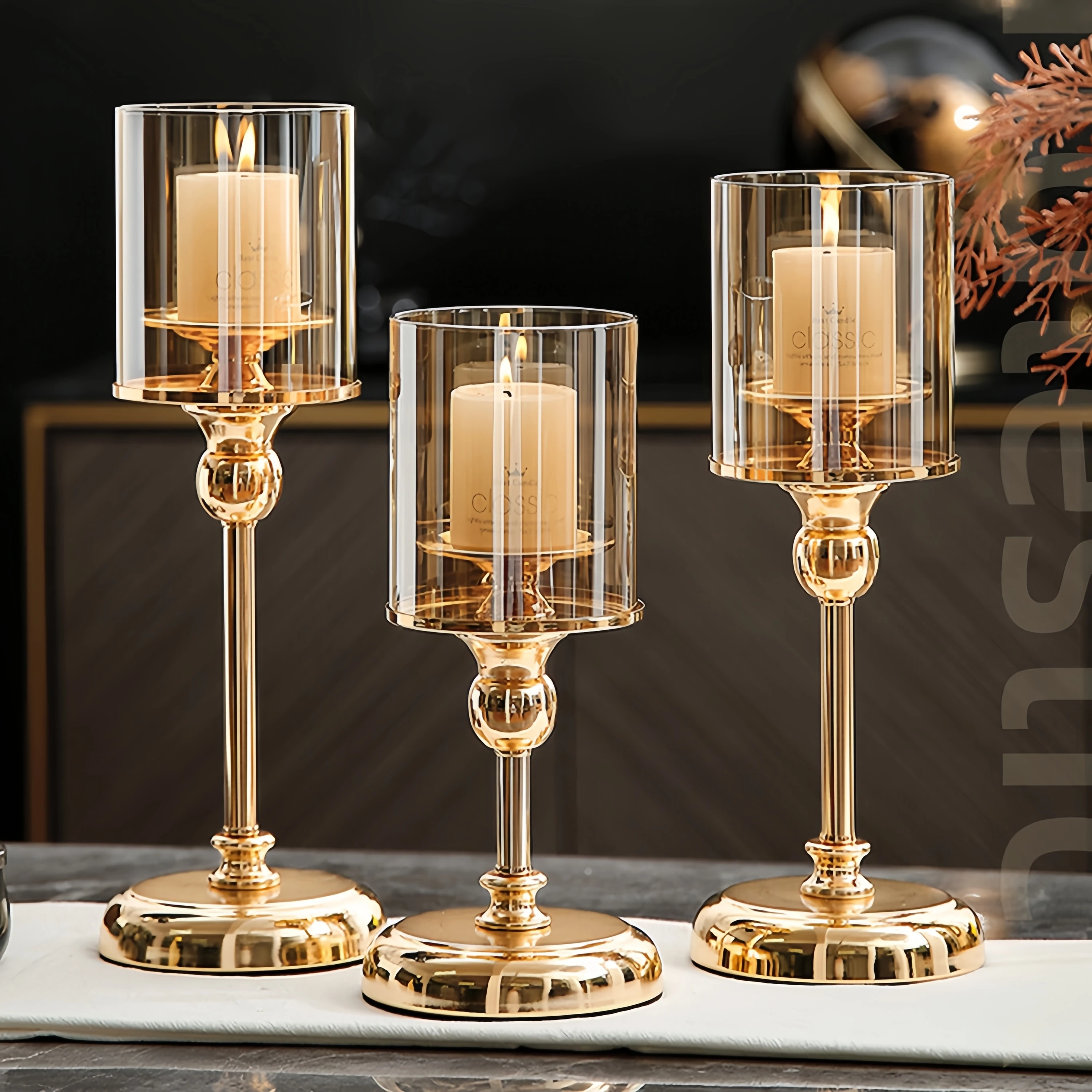Nordic Luxury Creative Hurricane Candleholder Stylish Gold Metal And Glass Candle Holder For Wedding Ornaments Home Decoration - Image 6