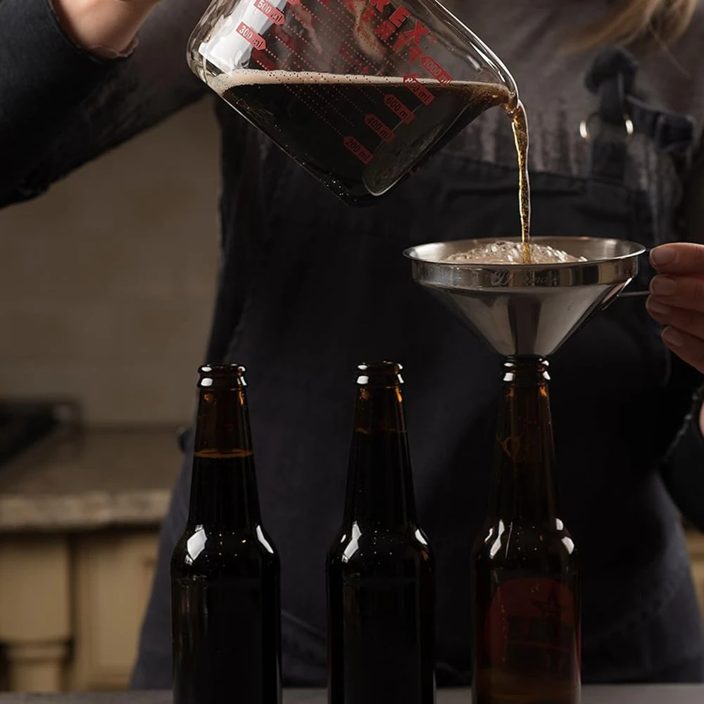 Description Picture 5 of item304 Stainless Steel Funnel with Strainers Bar Filter for Beer Brewing Transferring Liquid Wine Making Brewing Funnel Strainer