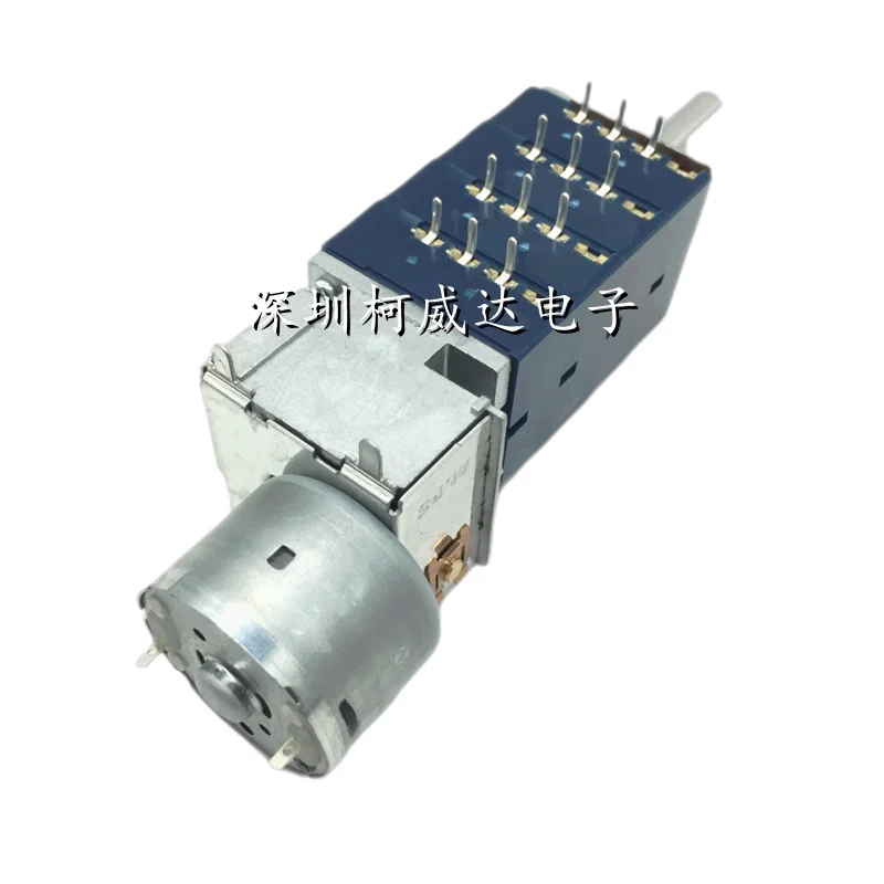 1pc ALPS RK27 50/100KAx4 Rotary Potentiometer Motor HiFi Stereo Audio Amplifier 12Pin Half Shaft Without Detent Quad-unit rotary potentiometer adjustable resistor