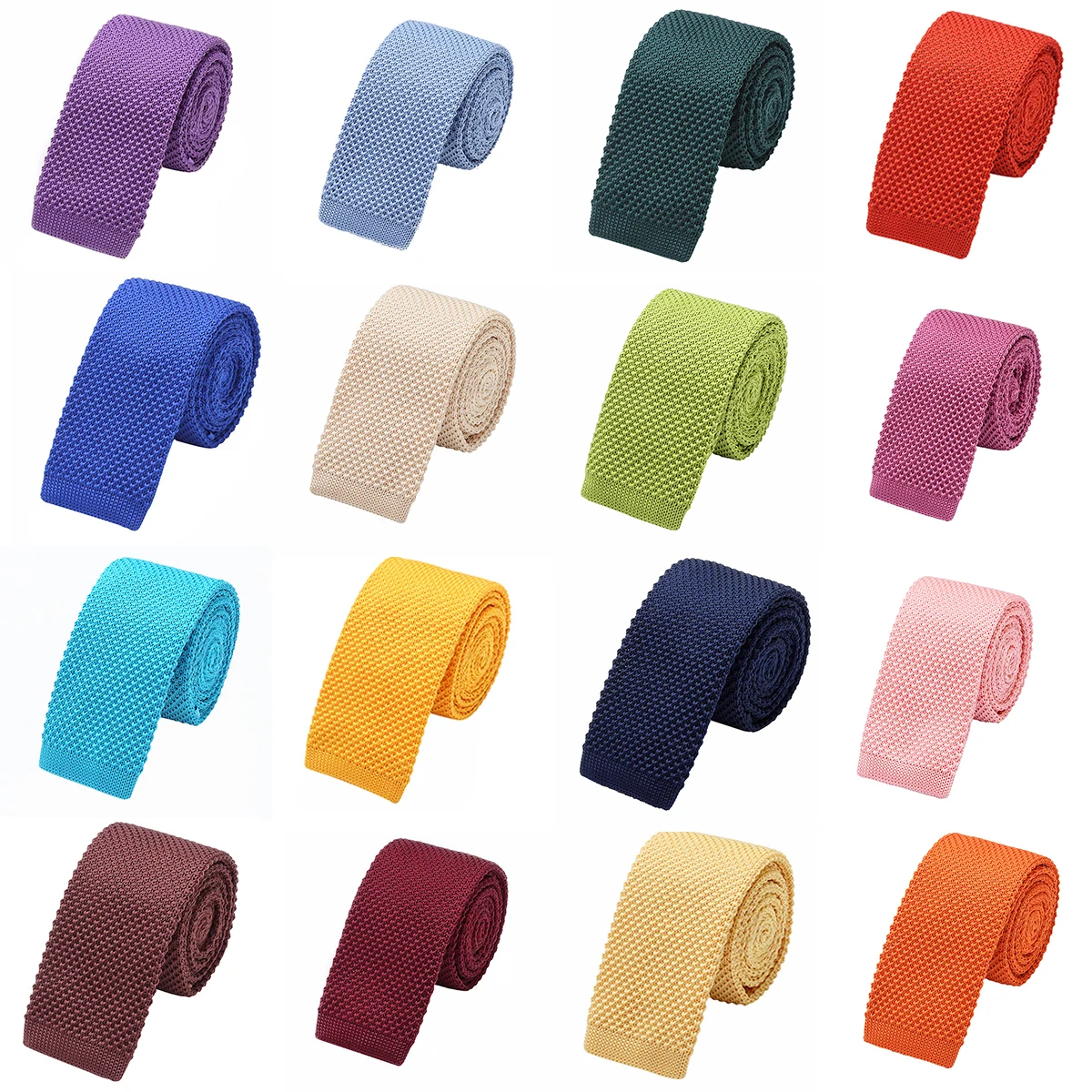 

Однотонный Хлопковый вязаный плоский галстук 5,7 см 49 цветов для бизнеса, свадьбы, офиса, аксессуар для узкого галстука