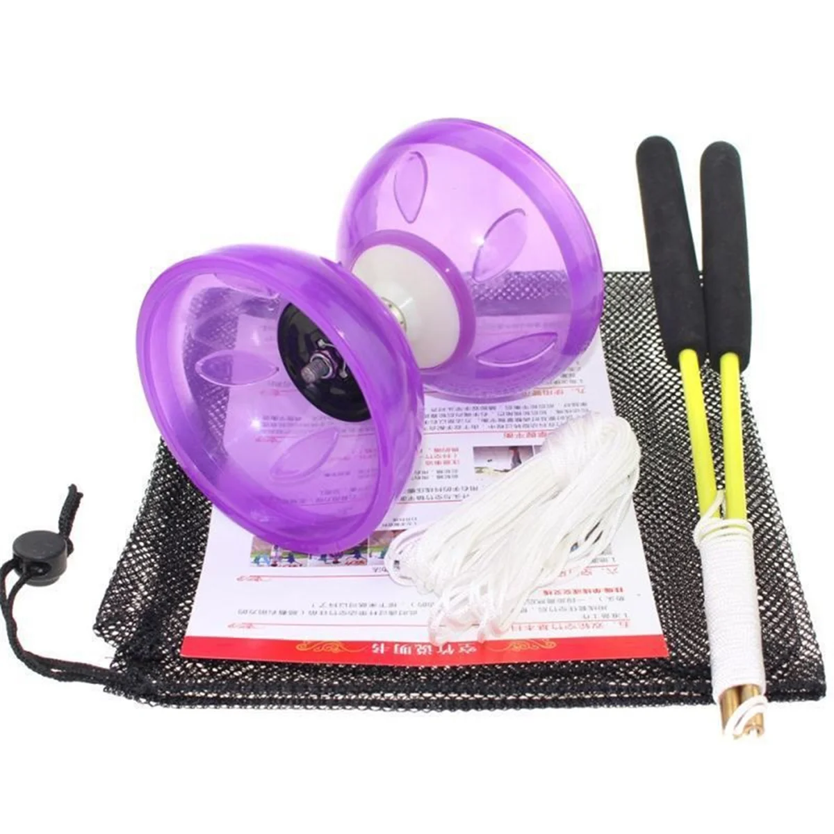 B48B-China Diabolo Suit Three Bearings China Diabolo Toy Luminous Children Pull the Bell.