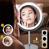 8 inch Makeup Mirror with LED 3 color Lights 5X7X10X Magnification Double Sided Vanity Mirror USB Charging Desktop table Mirrors 1