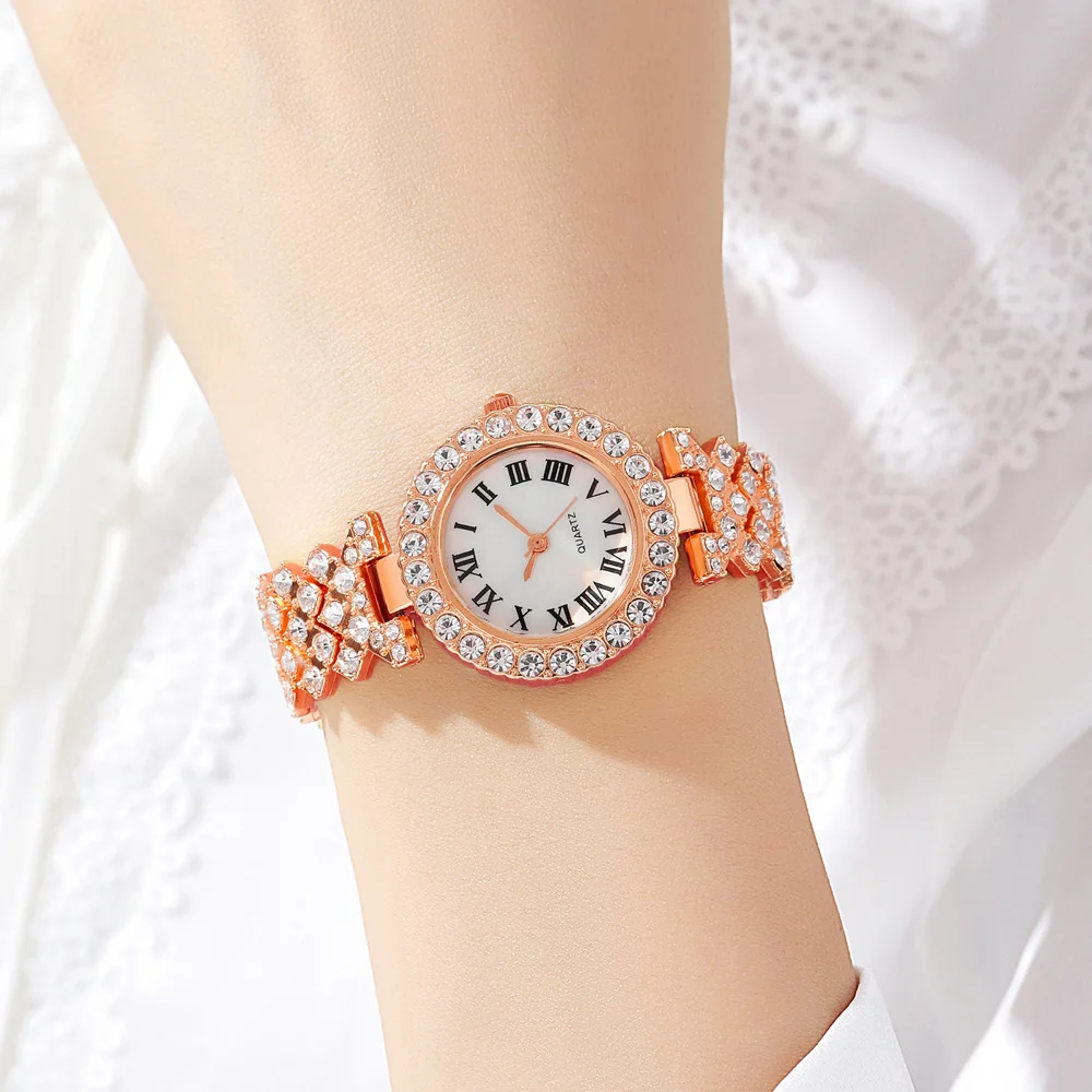 Luxury 5Pcs Crystal Women's Watch Bracelet Set