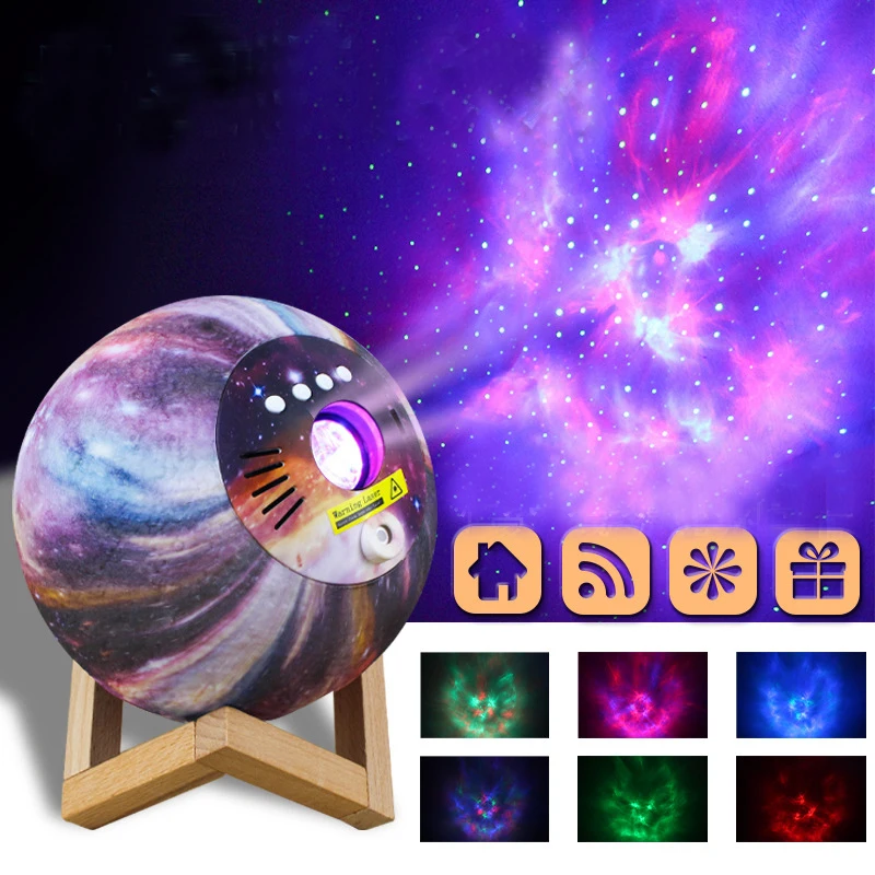 

2023 New 3D Print Rechargeable Moon Lamp Starry Sky Projector Night Light With Music Bluetooth Speaker Bedroom Decor Kid Gift