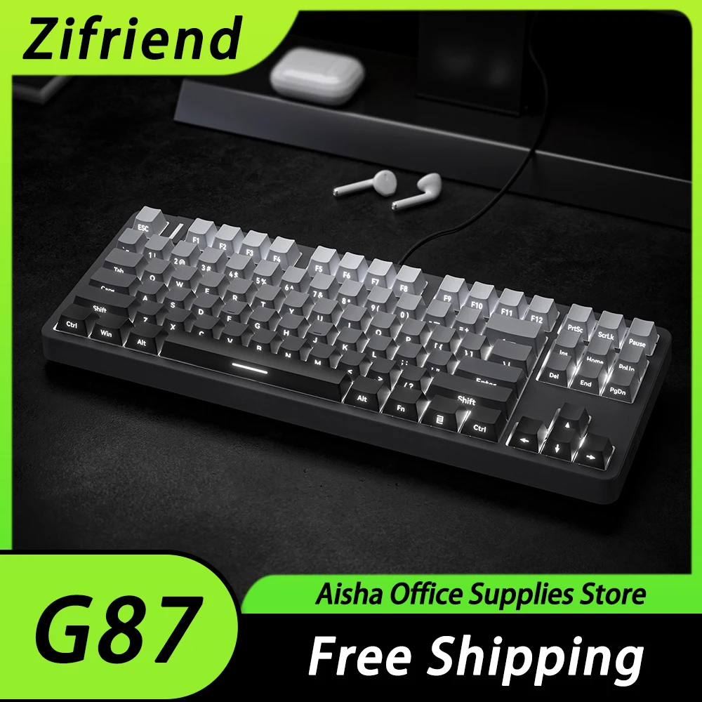 

Zifriend G87 Mechanical Keyboard Hot Swap RGB Backlit Gaming Keyboard Gasket 87 Keys PBT Keycaps Office Pc Gamer Accessories