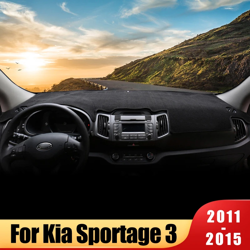 For Kia Sportage 3 SL 2011 2012 2013 2014 2015 Car Dashboard Covers Dashboard Cover Avoid Light Pad Sun Shade Anti-UV Carpets Mat Accessories