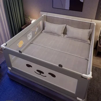 Baby Bed Rail Guard Anti-Fall Safety Barrier ​​Reinforced Structure Easy Installation​​ Universal Fit Bumper Cot Bedding Set 1
