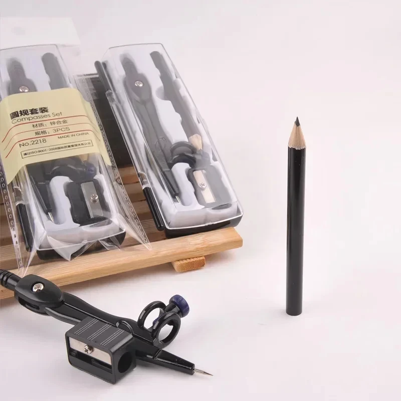 Drawing Compass Portable Metal Compass Set for Student Drawing Tools Pencils and Pencil Sharpeners School Supplies