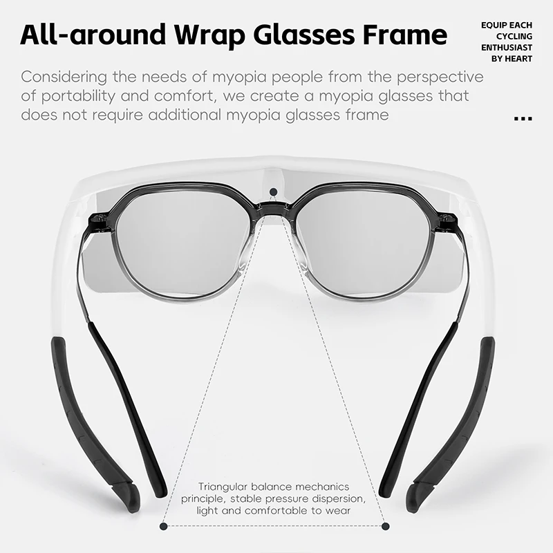 WEST BIKING Polarized Sunglasses Myopic Exclusive Glasses HD Lens Large Frame UV Protection Goggles For Driving Cycling Glasses