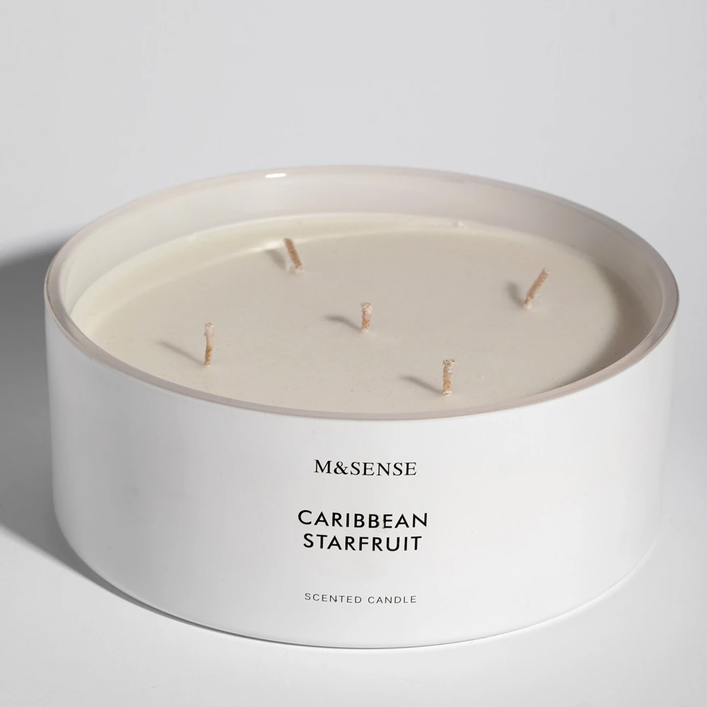

M&Sense White Color Outer Spray 5 Wick Soy Wax Cotton Luxury for Scented Candle