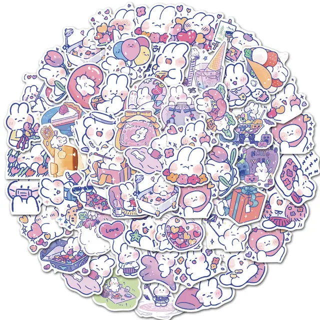 New 50 Pieces Kawaii Kuromi Stickers Cute Hello Kitty Stickers for Laptop Case Girls Sanrio My Melody Anime Stickers Kids Toys 47-50Pcs